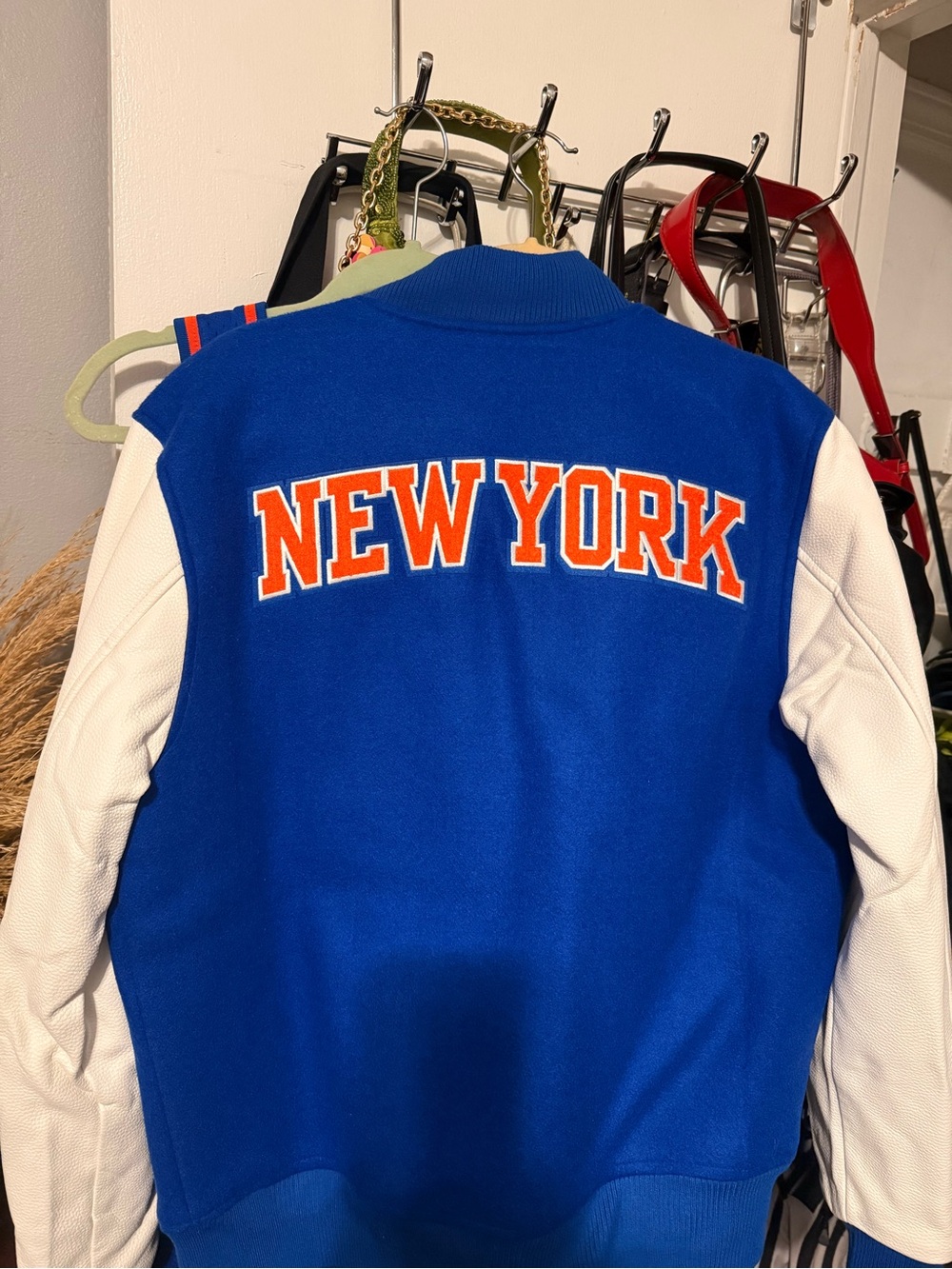 NBA Blue and White New York Knicks Varsity Jacket - Picture 3 of 4